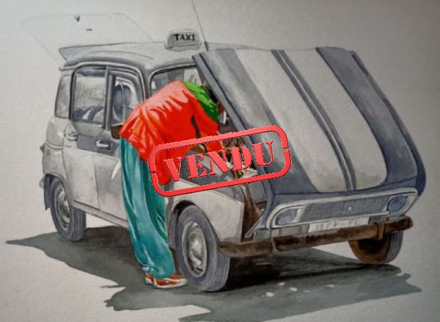 4L Aquarelle sur papier